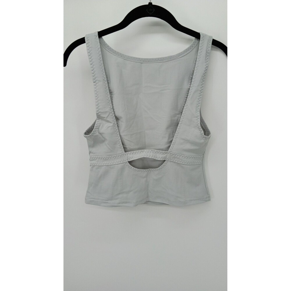 Free People Intimately Just Getting Started Tank Cool Gray Y2K Boho Open Back S - Picture 2 of 7